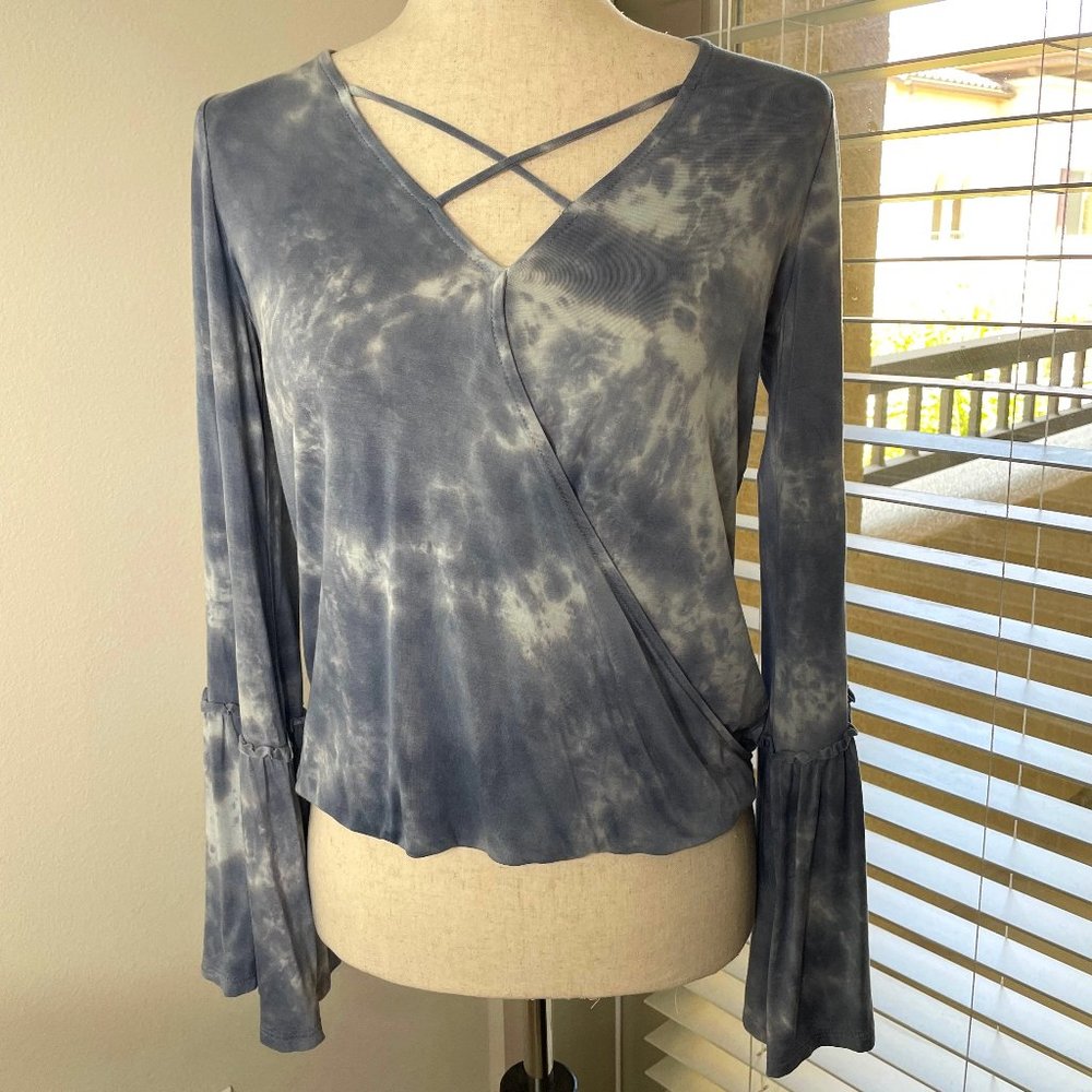 AEO Soft & Sexy Boho Tie Dye Bell Sleeve Knit Tee